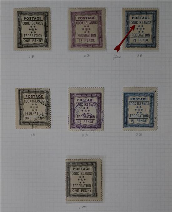 A collection of Cook Island stamps in two albums with Postal Fiscals mint, etc.
